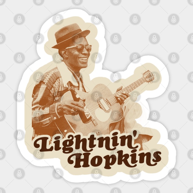 Retro Lightnin Hopkins Sepia Tribute Sticker by darklordpug